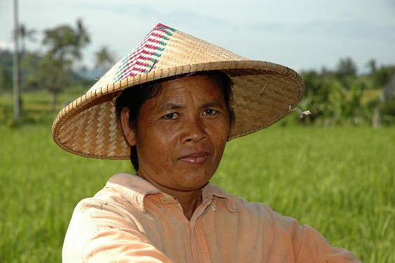 Nyoman aus Tirtagangga hat drei Kinder und einen kleinen Garten in den Reisfeldern
